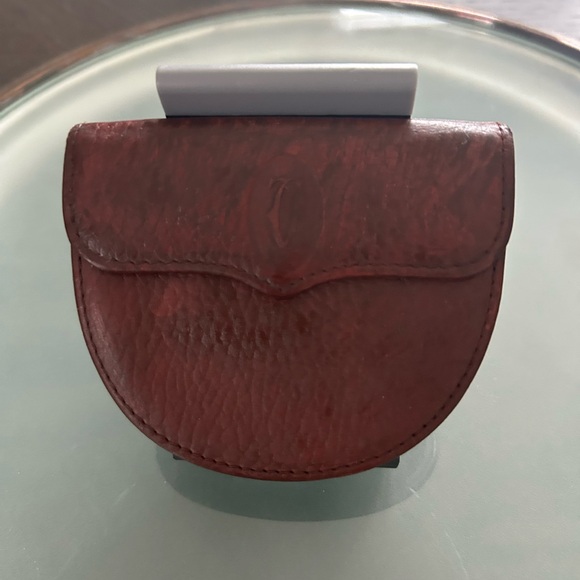 Cartier Handbags - Cartier Vintage Burgundy Leather Coin Holder FULL INCLUSION